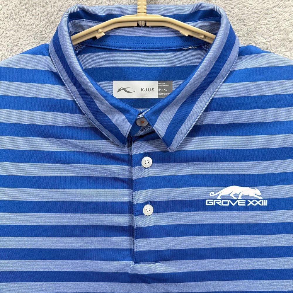 KJUS Grove XXIII 23 Polo Shirt Mens XL | 54 Blue Stripe Michael Jordan Golf Club